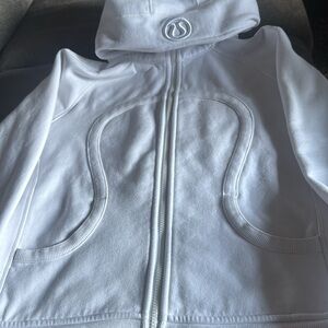 lululemon athletica Classic White Zip-Up Hoodie
